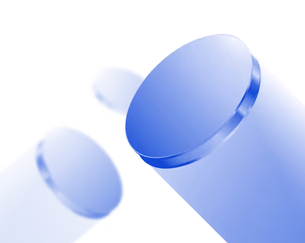Translucent blue cylindrical shapes on dark background