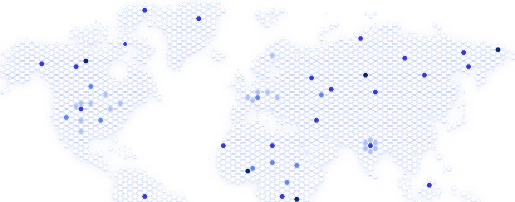 Dotted world map illustrating Toku's global country coverage