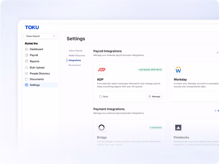 Toku API integration diagram